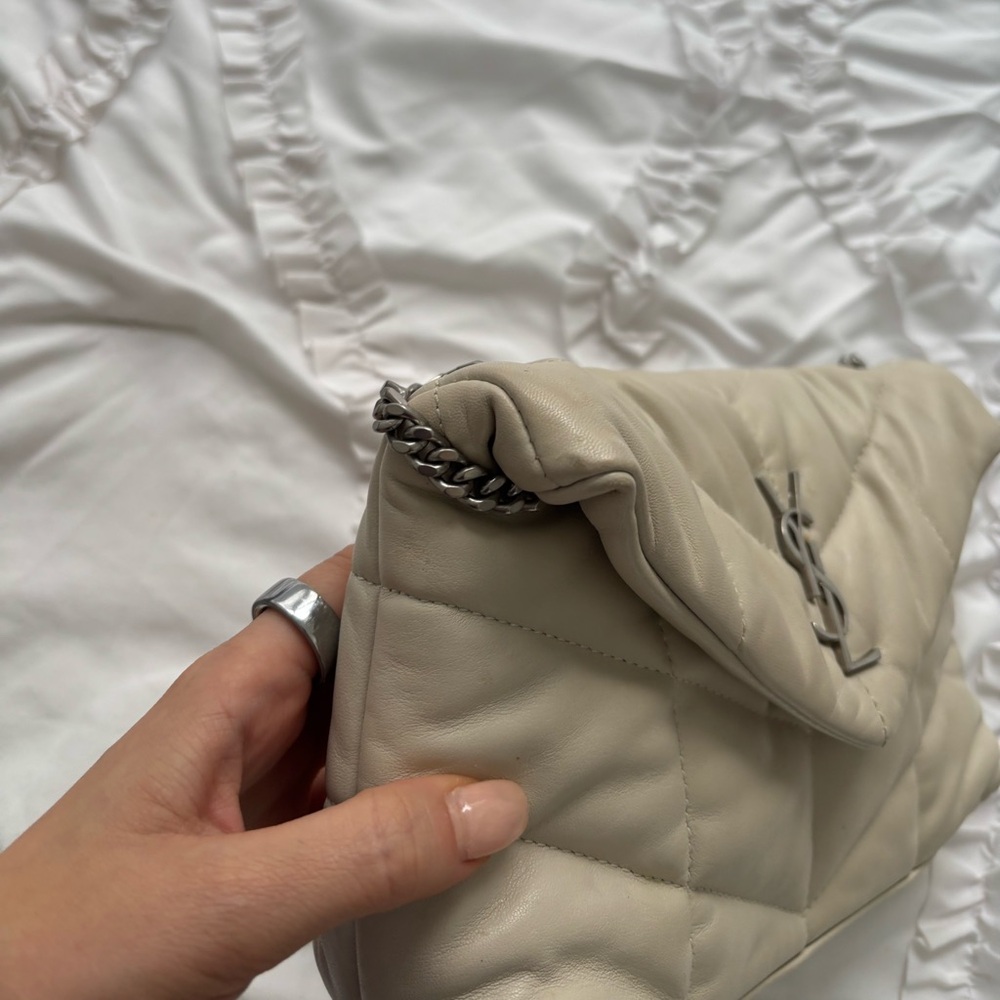 Saint Laurent Ivory Quilted Leather Bag Lou Lou - Picture 13 of 15